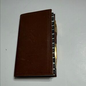 Vintage Guilford Spiral Address Book and Calendar with Brown Cabretta Cover